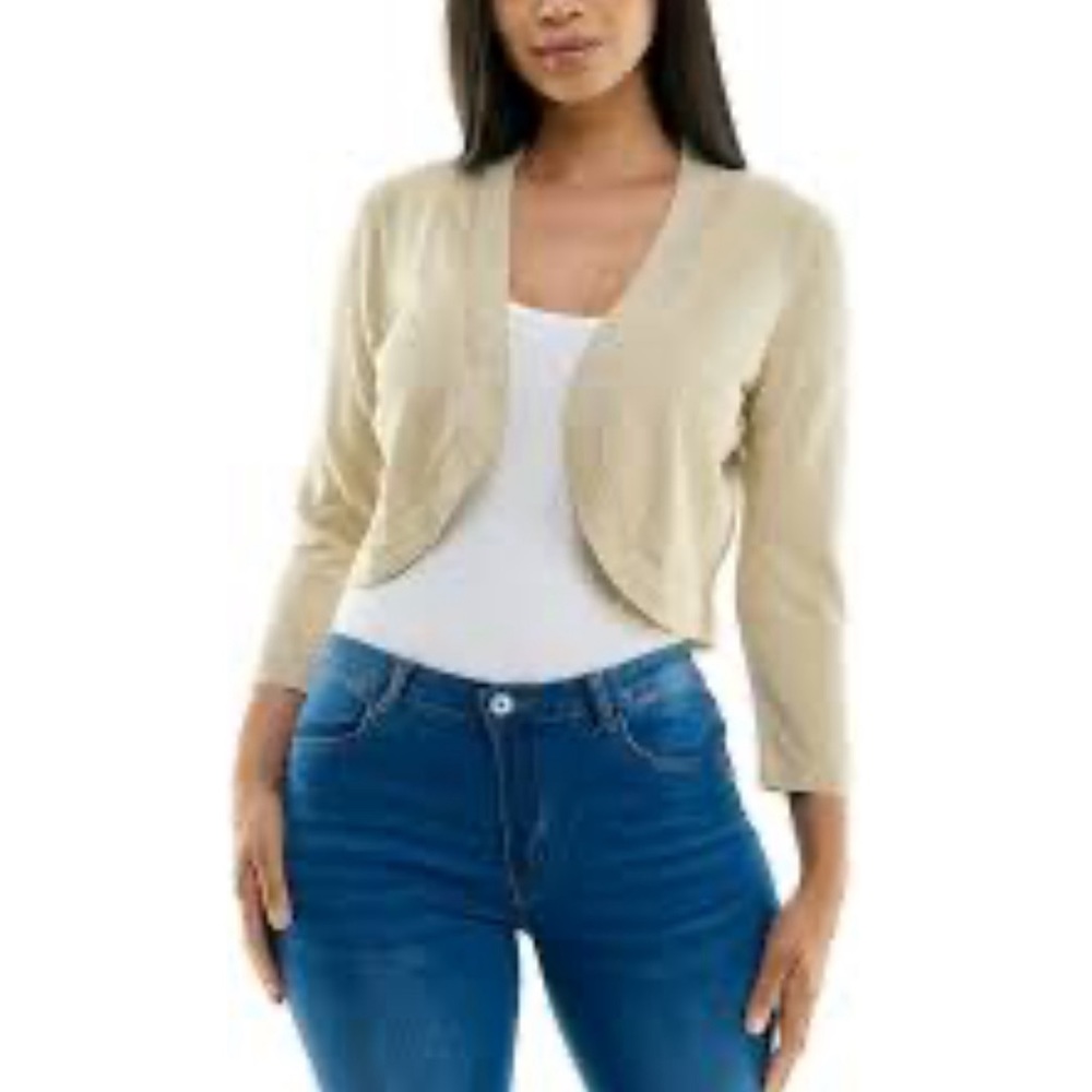 Express Cropped Tan Cardigan